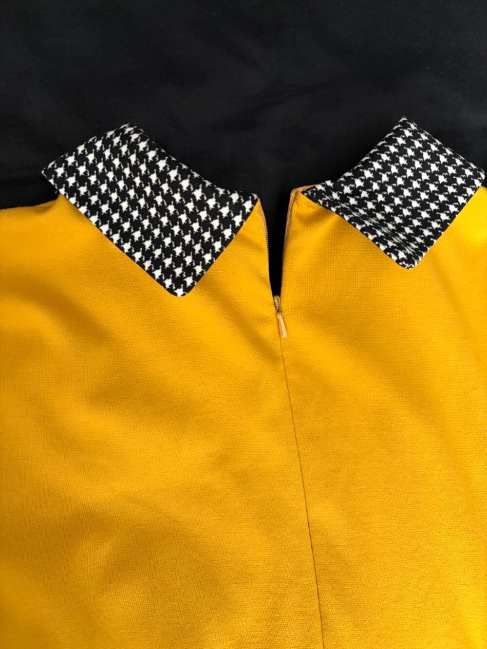 1950s Smak Parlour M Retro Rockabilly Modcloth Dress, Mustard/Houndstooth Collar - Picture 4 of 6